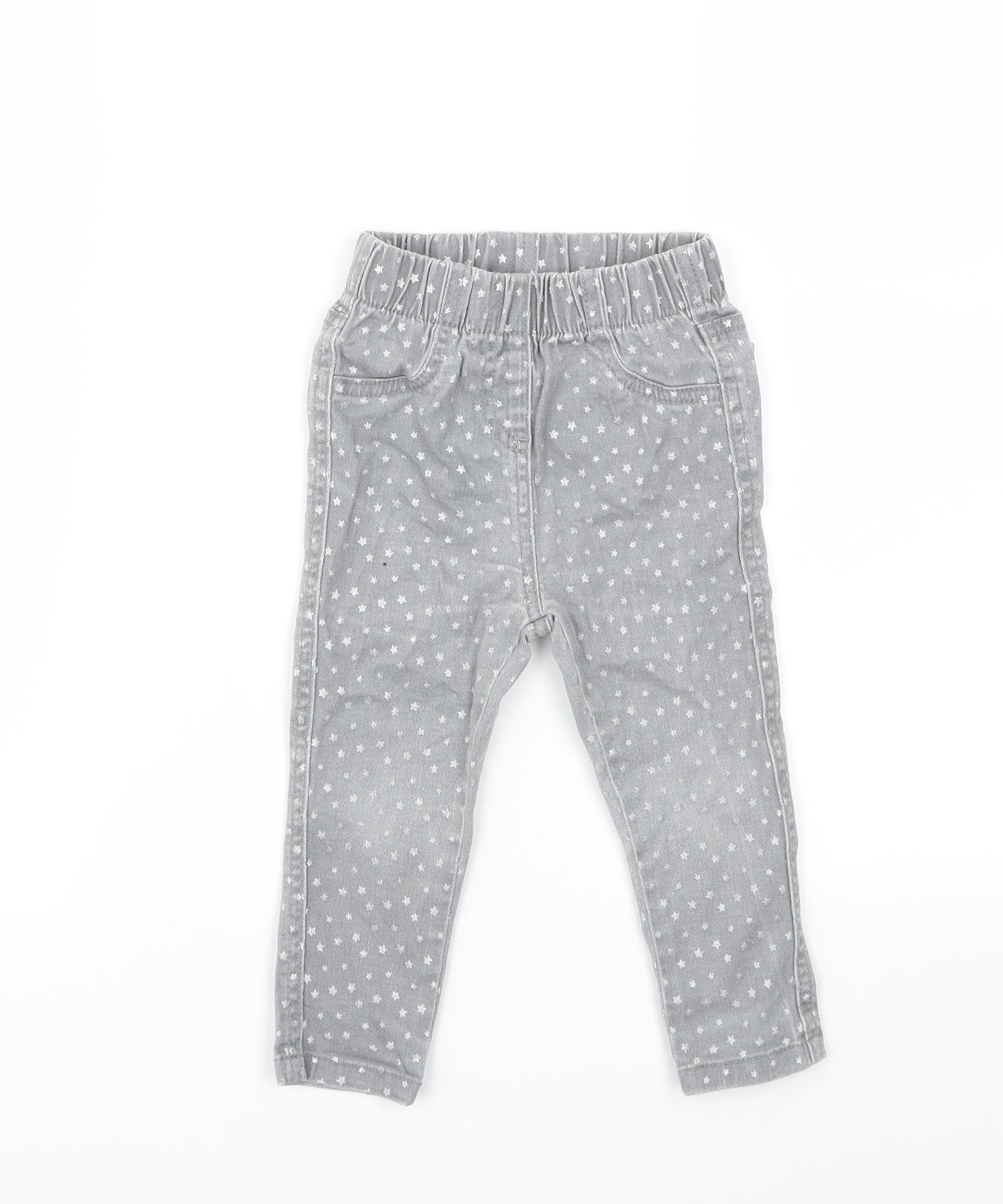 Matalan Girls Grey Argyle/Diamond  Capri Trousers Size 12-18 Months