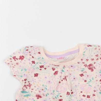 SO CUTE Girls Pink Floral  Basic T-Shirt Size 9-12 Months