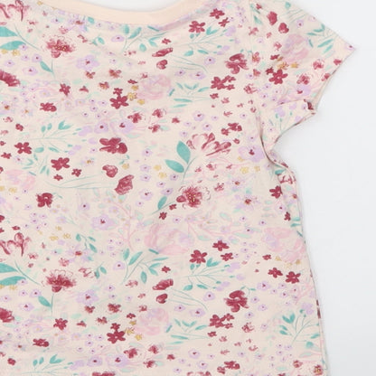 SO CUTE Girls Pink Floral  Basic T-Shirt Size 9-12 Months
