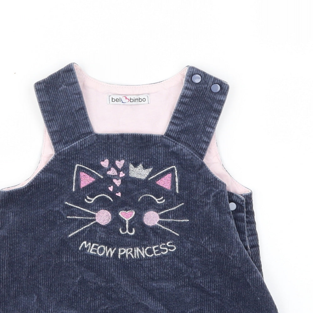 BEL BIMBO Girls Blue Animal Print  A-Line  Size 12-18 Months