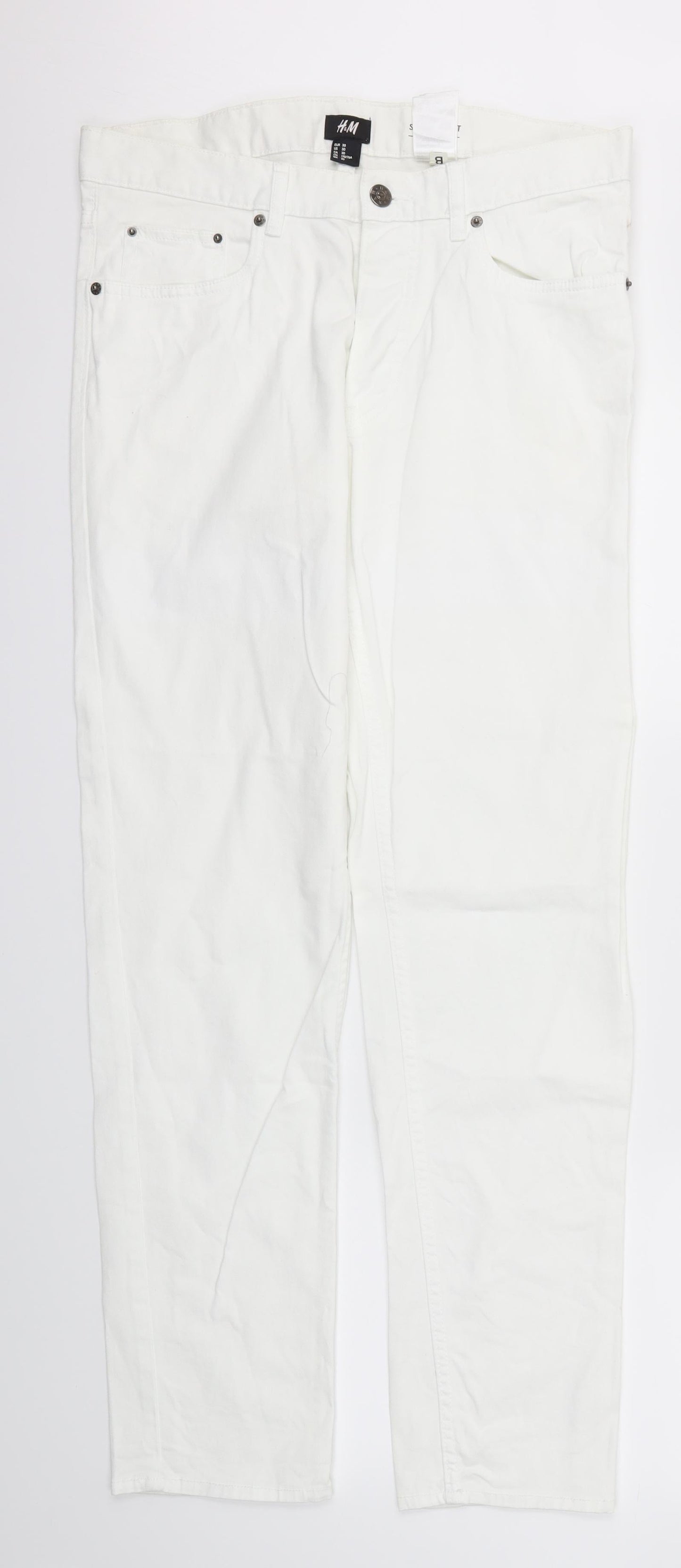 Womens UK Size 30 in H&M Regular Fit Skinny Silver Jeans