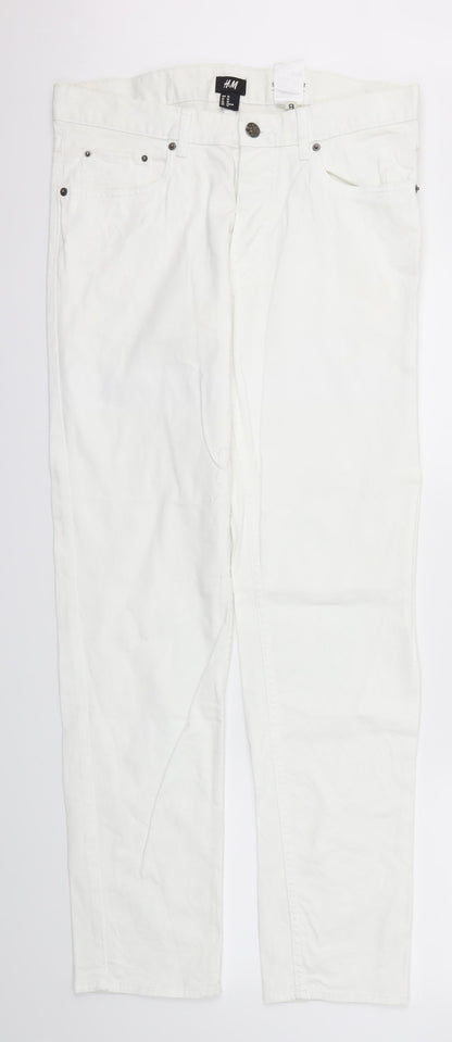 Womens UK Size 30 in H&M Regular Fit Skinny Silver Jeans