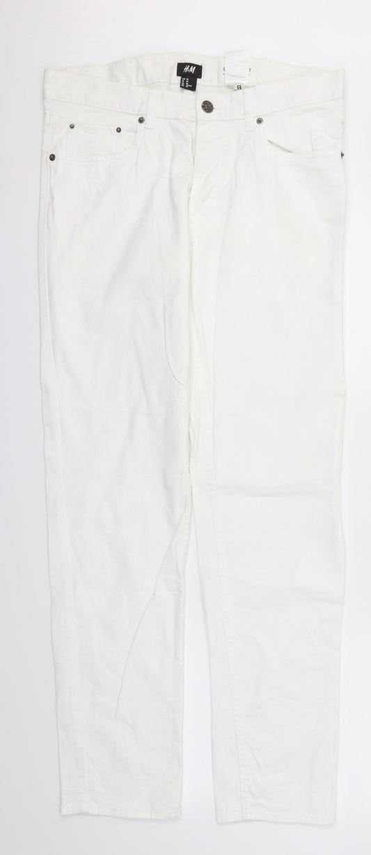 Womens UK Size 30 in H&M Regular Fit Skinny Silver Jeans