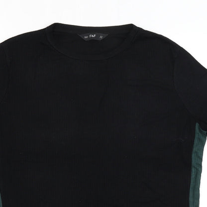 F&F Womens Black   Basic T-Shirt Size 14