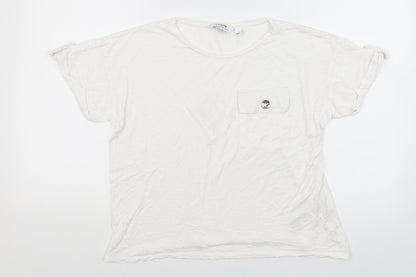 Womens UK Size 14 Dorothy Perkins White Basic T-Shirt