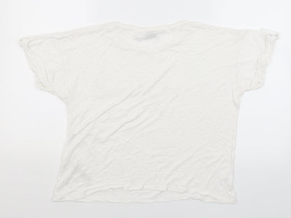 Womens UK Size 14 Dorothy Perkins White Basic T-Shirt