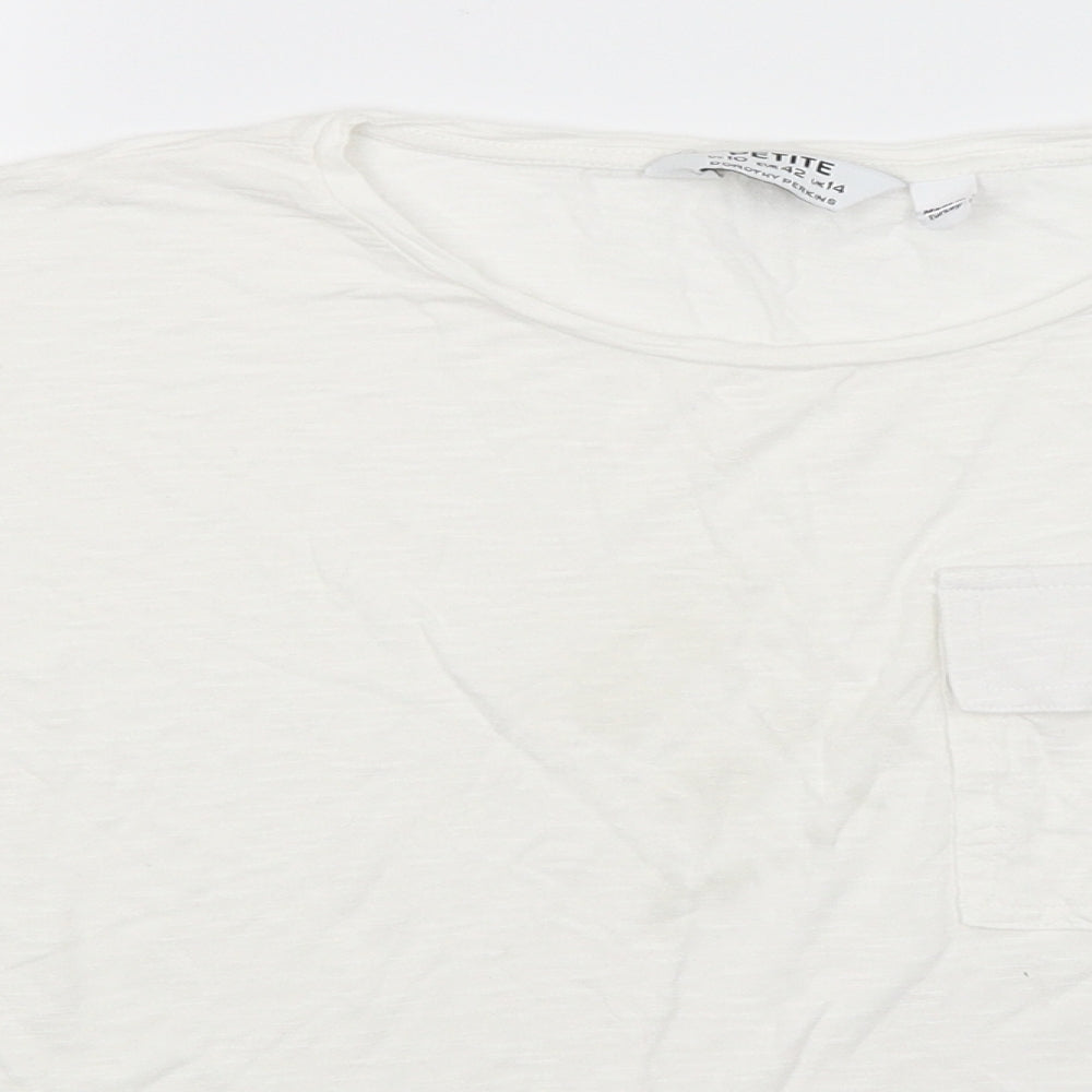 Womens UK Size 14 Dorothy Perkins White Basic T-Shirt