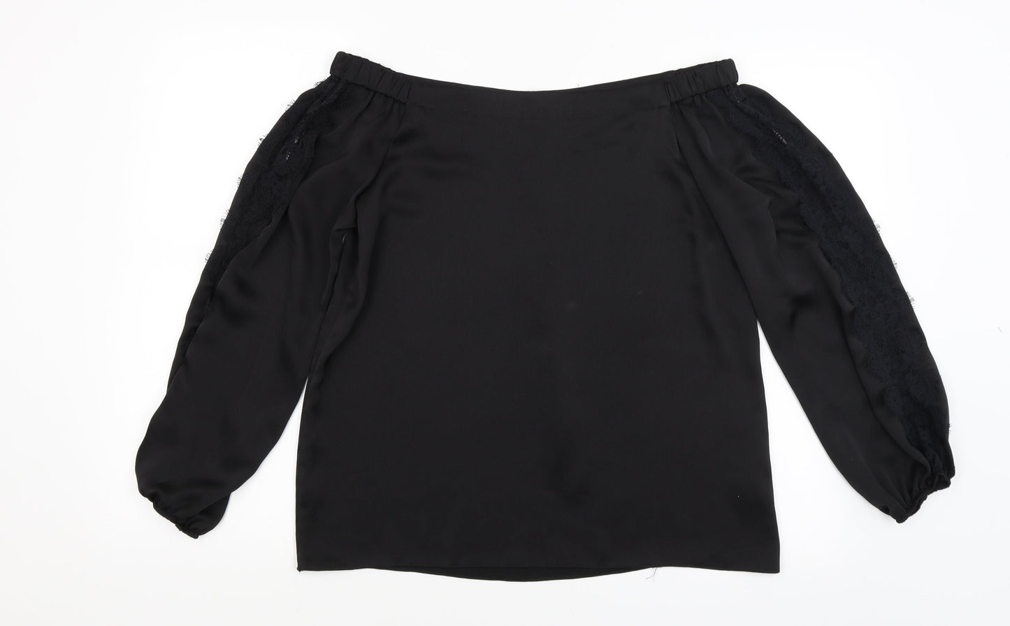 Womens UK Size 12 Dorothy Perkins Black Basic T-Shirt