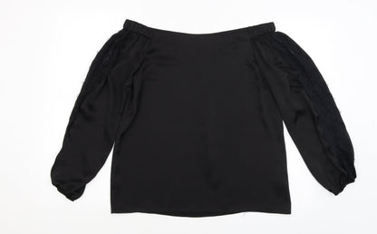Womens UK Size 12 Dorothy Perkins Black Basic T-Shirt