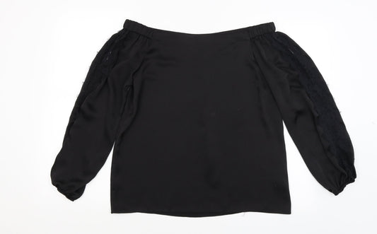 Womens UK Size 12 Dorothy Perkins Black Basic T-Shirt