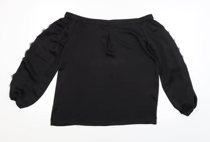 Womens UK Size 12 Dorothy Perkins Black Basic T-Shirt