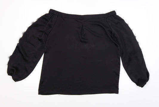 Womens UK Size 12 Dorothy Perkins Black Basic T-Shirt