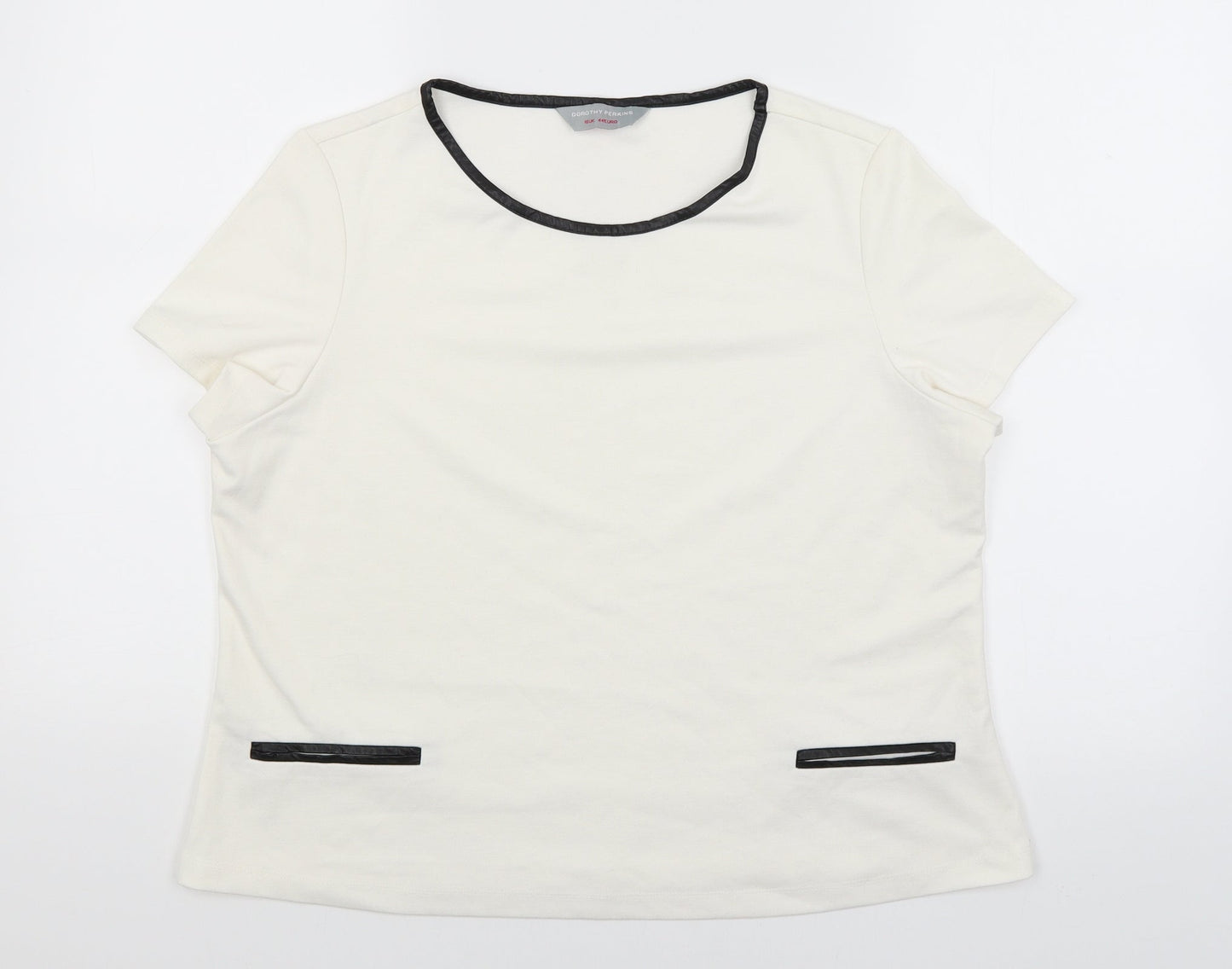 Womens UK Size 16 Dorothy Perkins White Basic T-Shirt