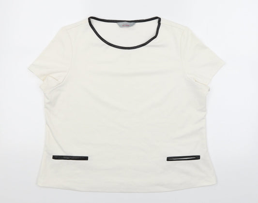 Womens UK Size 16 Dorothy Perkins White Basic T-Shirt