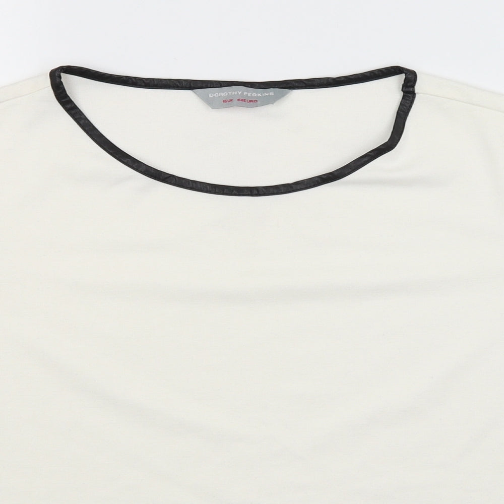 Womens UK Size 16 Dorothy Perkins White Basic T-Shirt