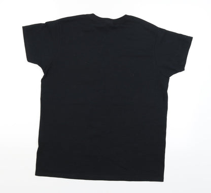 Womens UK Size M Gildan Black Basic T-Shirt