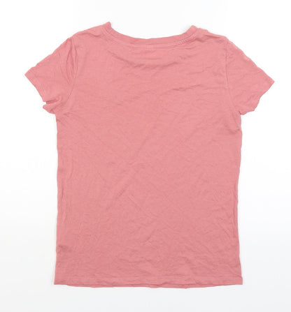 Womens UK Size XS Divided Pink Basic T-Shirt