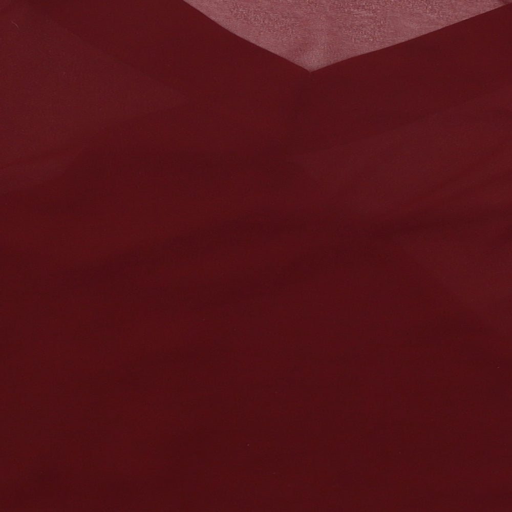 Womens UK Size 8 Missguided Red Wrap T-Shirt