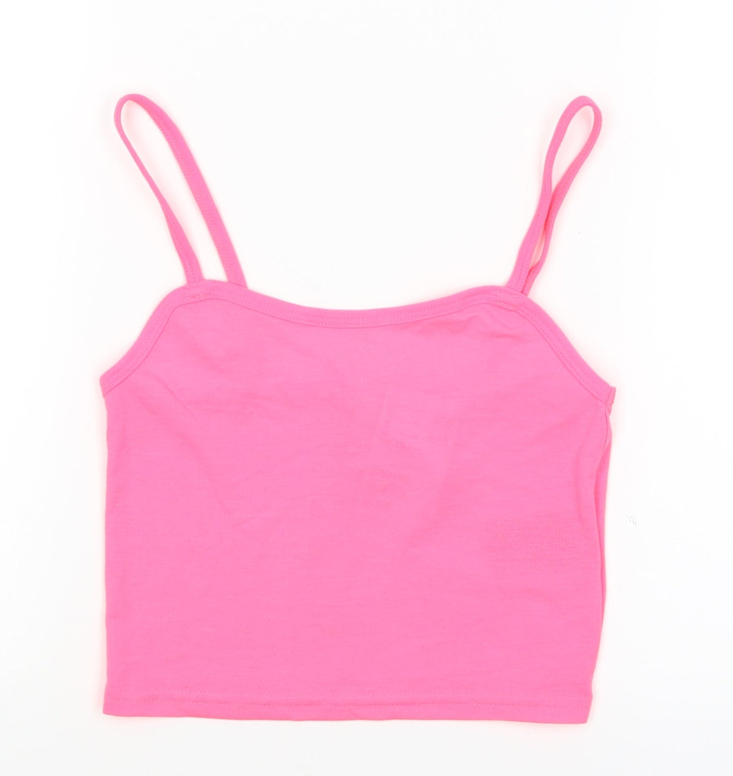 Womens UK Size XS H&M Pink Cropped Tank