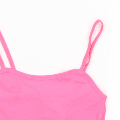 Womens UK Size XS H&M Pink Cropped Tank