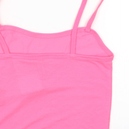 Womens UK Size XS H&M Pink Cropped Tank
