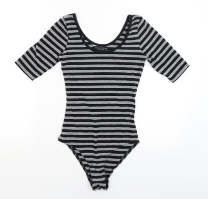 Dorothy Perkins Womens Grey Striped  Bodysuit One-Piece Size 6