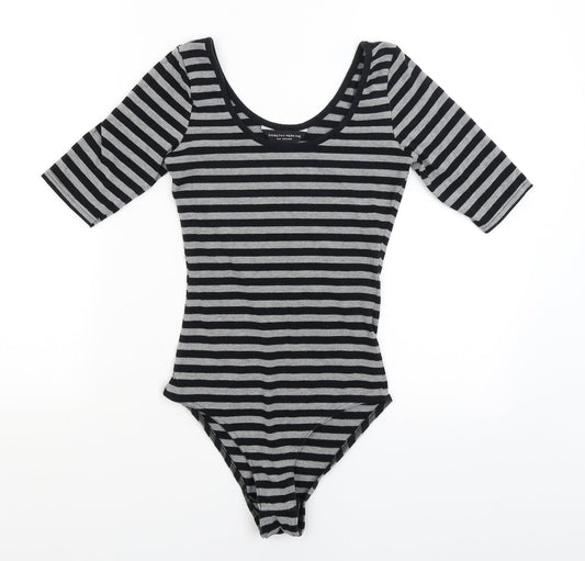 Dorothy Perkins Womens Grey Striped  Bodysuit One-Piece Size 6