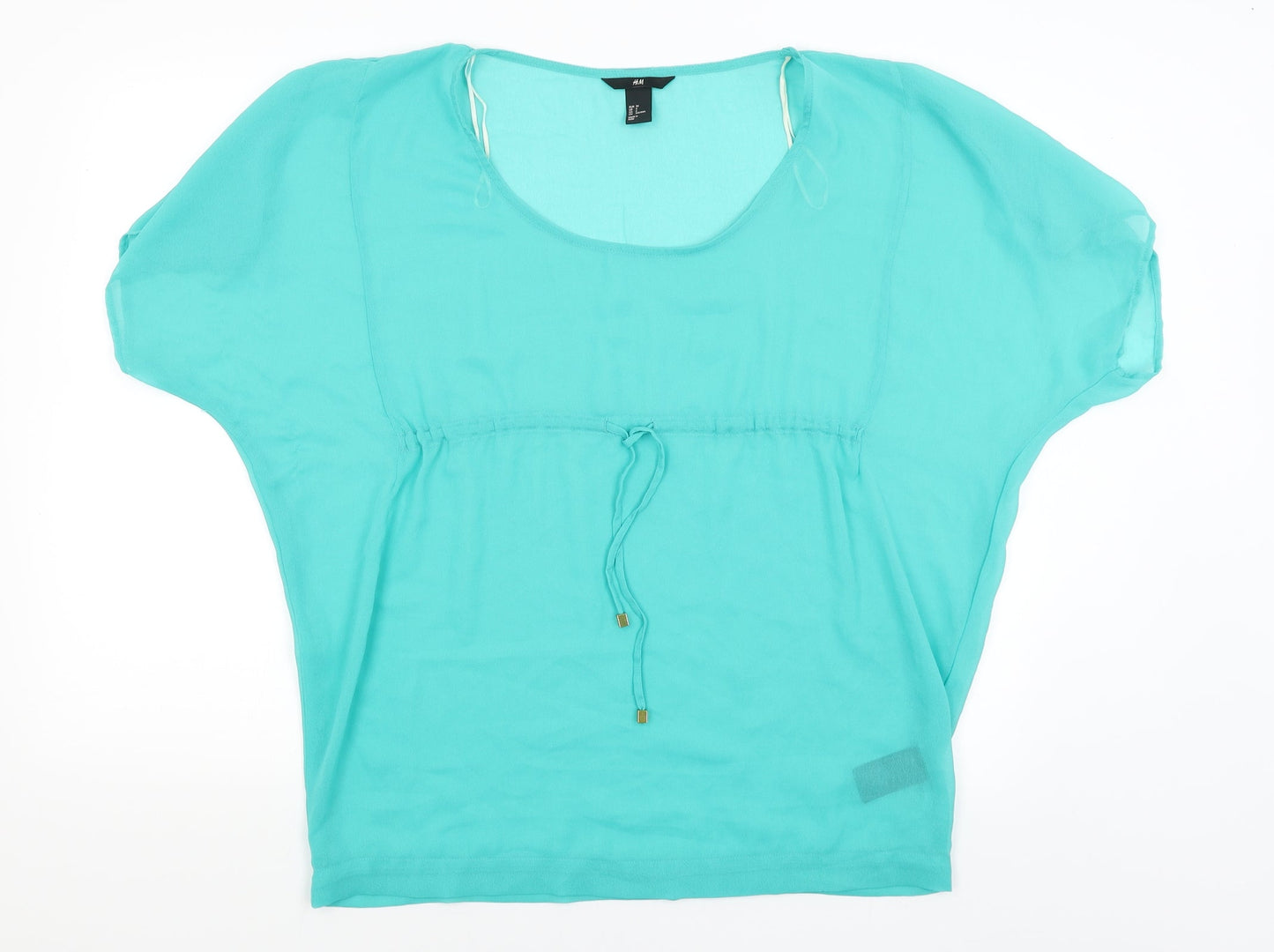 Womens UK Size 8 H&M Green Basic T-Shirt