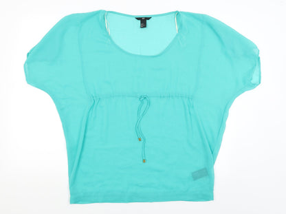 Womens UK Size 8 H&M Green Basic T-Shirt