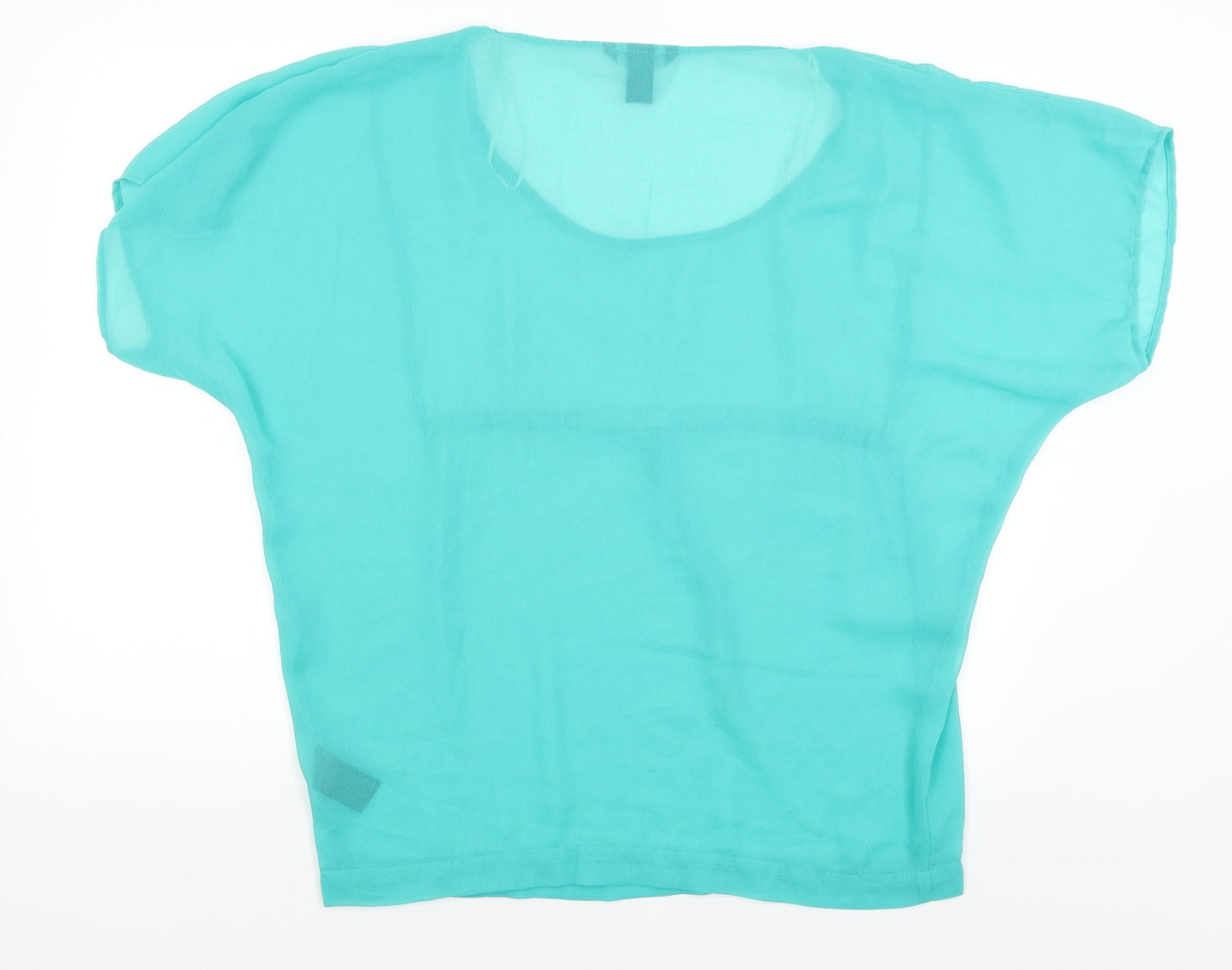 Womens UK Size 8 H&M Green Basic T-Shirt