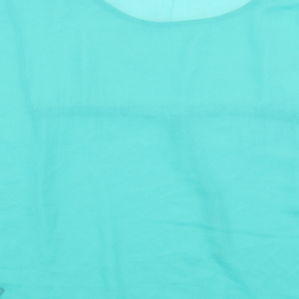 Womens UK Size 8 H&M Green Basic T-Shirt