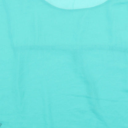 Womens UK Size 8 H&M Green Basic T-Shirt