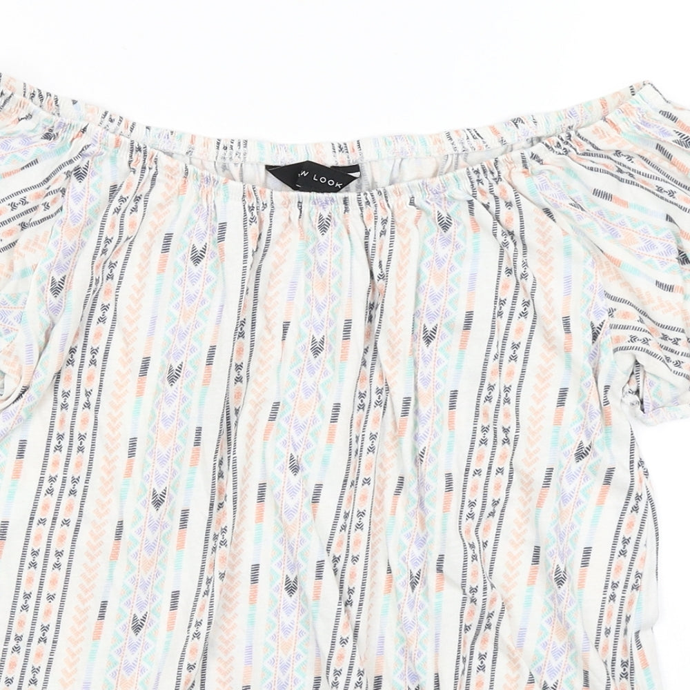 Womens UK Size 8 New Look White Basic T-Shirt