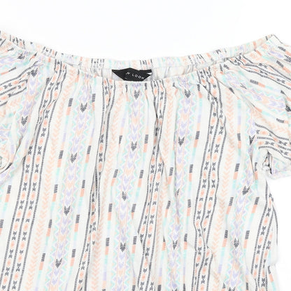 Womens UK Size 8 New Look White Basic T-Shirt
