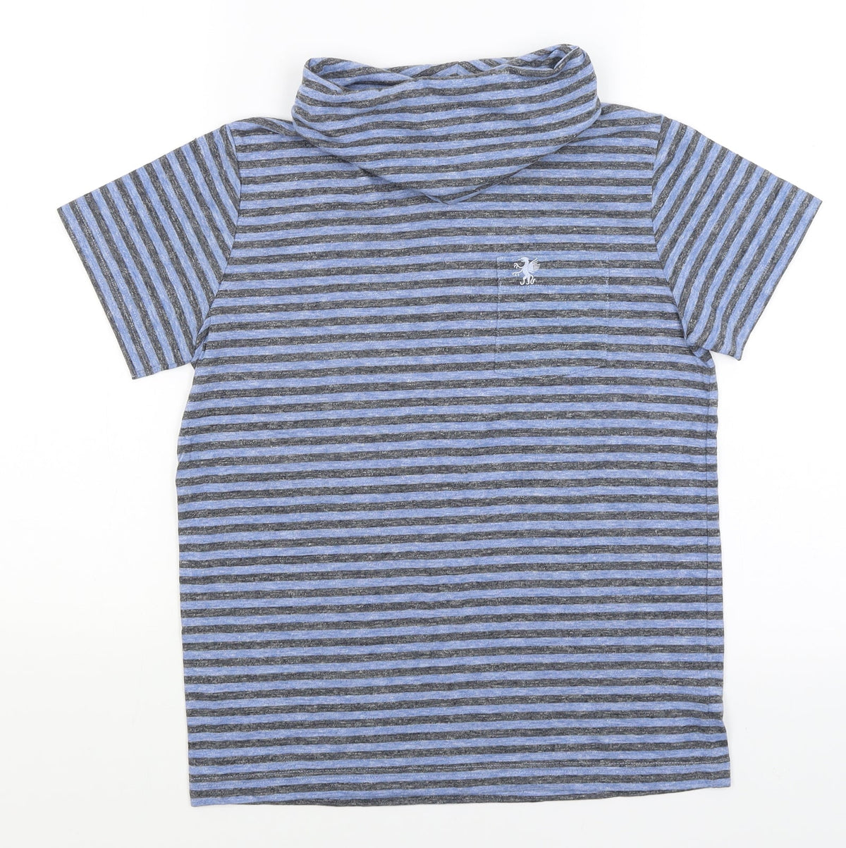 Next Boys Blue Striped  Basic T-Shirt Size 10 Years