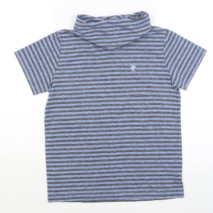 Next Boys Blue Striped  Basic T-Shirt Size 10 Years