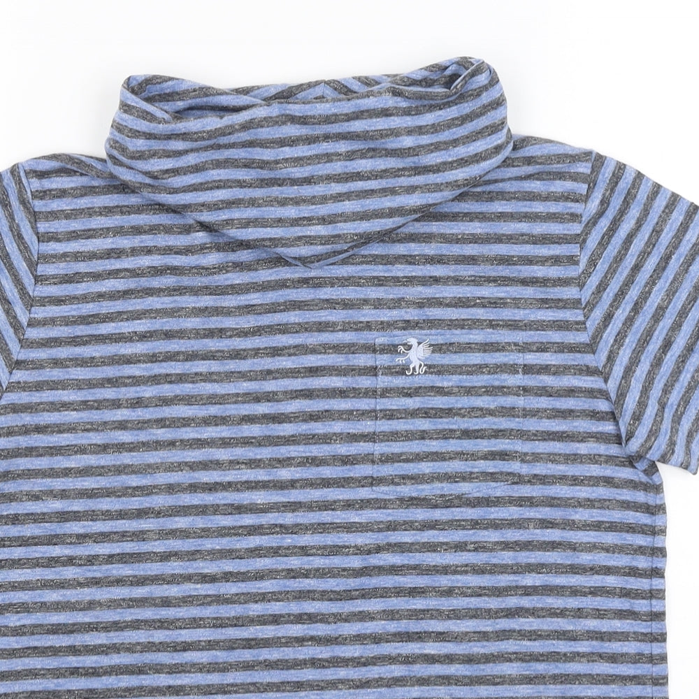 Next Boys Blue Striped  Basic T-Shirt Size 10 Years