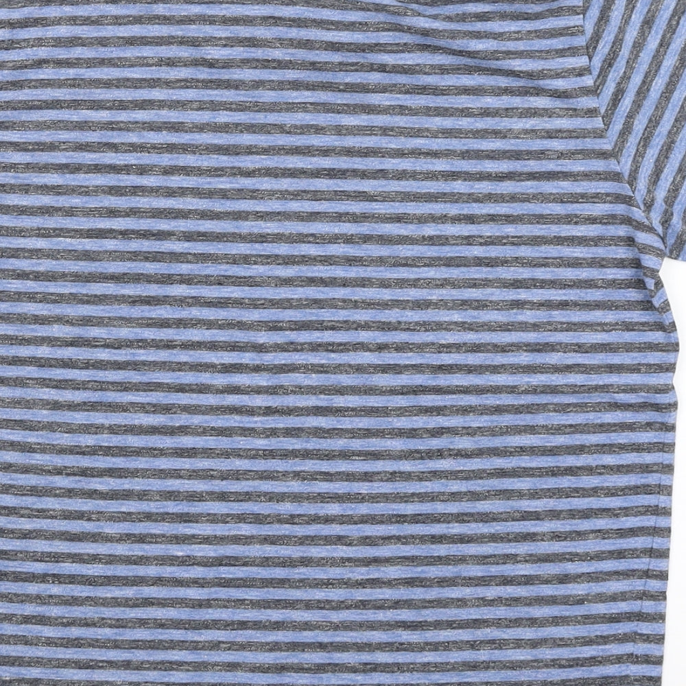 Next Boys Blue Striped  Basic T-Shirt Size 10 Years