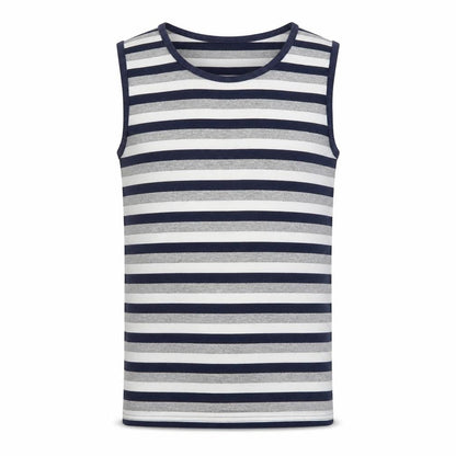 Designers Boys Boys Blue Striped  Basic Tank Size 7 Years