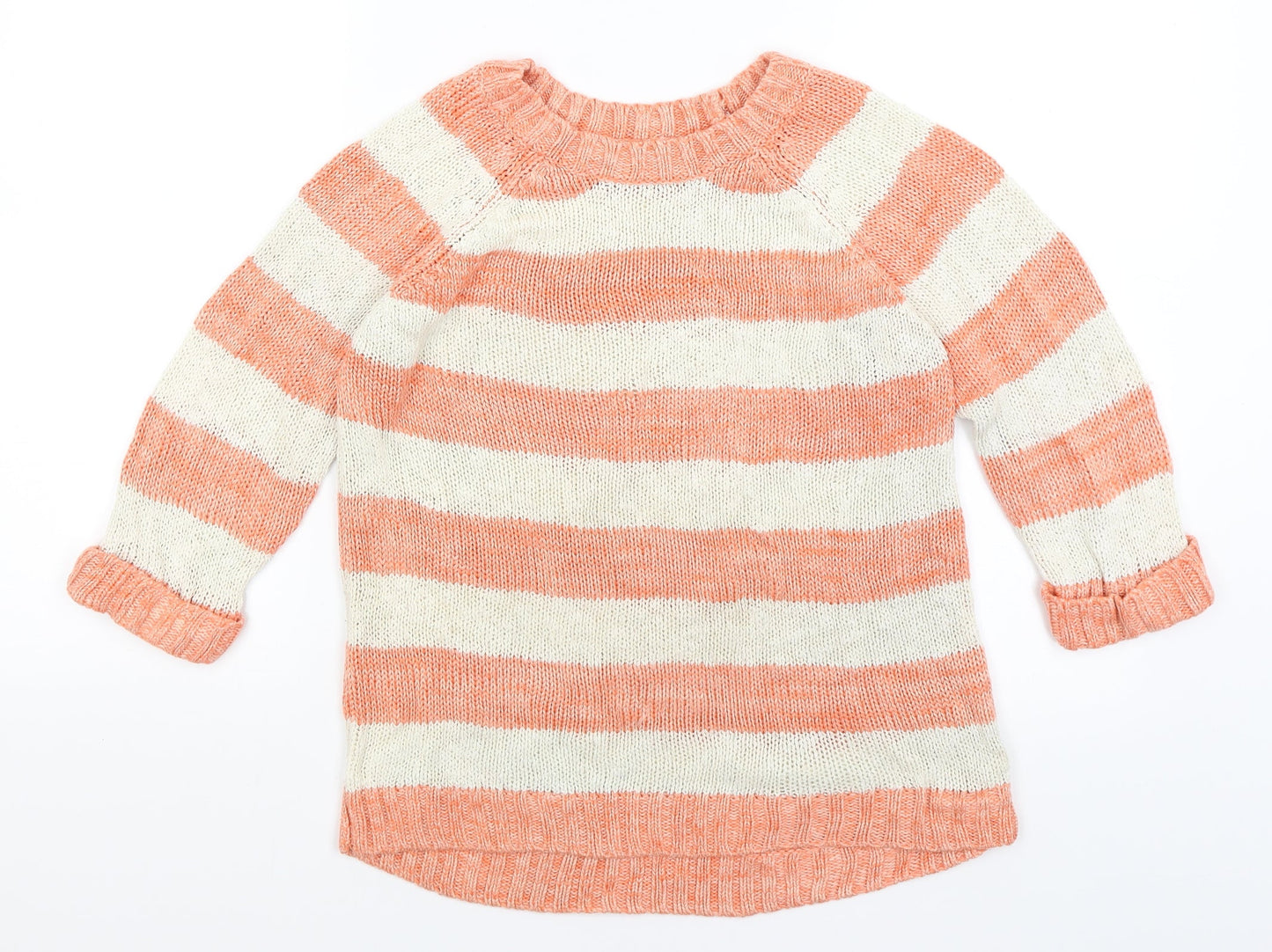 F&F Womens Orange Striped  Pullover Jumper Size 12
