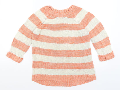 F&F Womens Orange Striped  Pullover Jumper Size 12