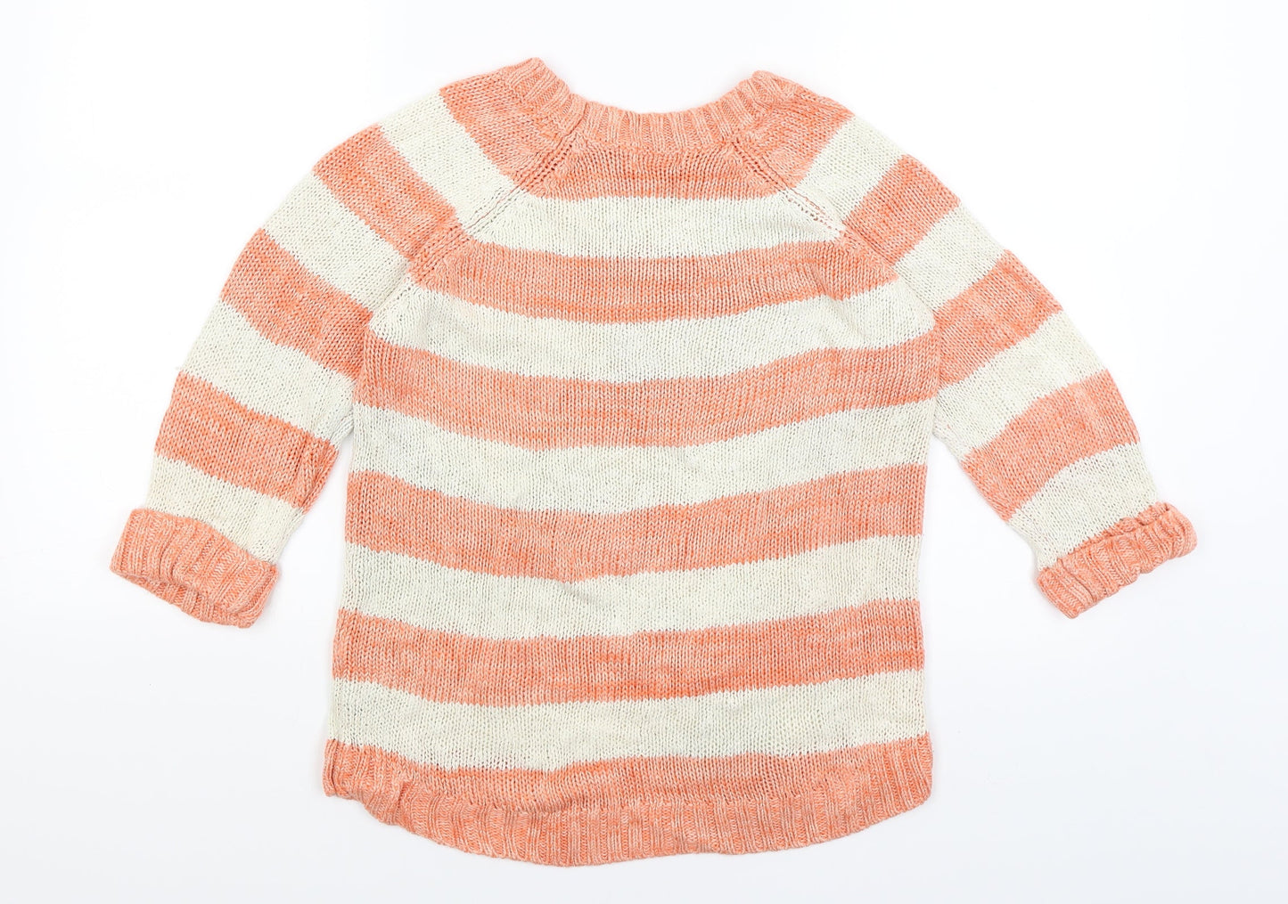 F&F Womens Orange Striped  Pullover Jumper Size 12