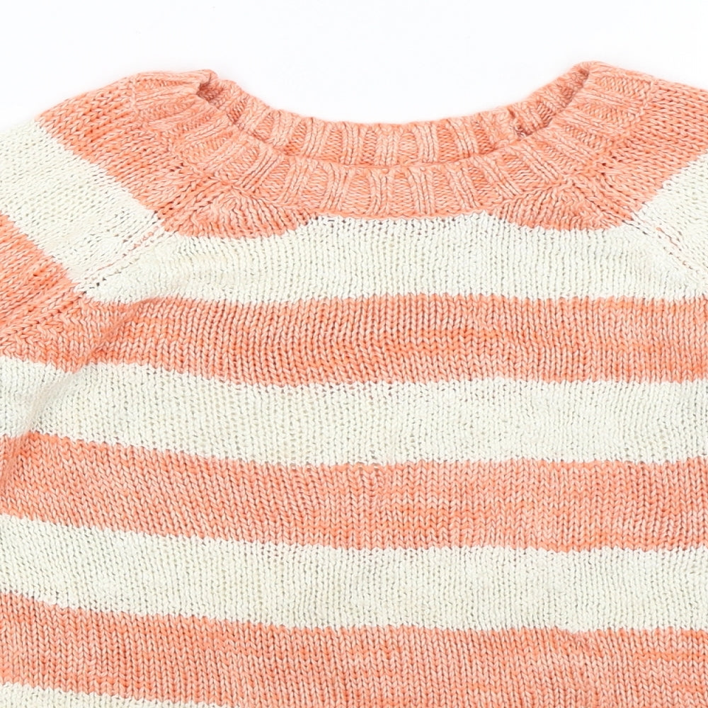 F&F Womens Orange Striped  Pullover Jumper Size 12