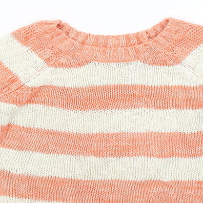F&F Womens Orange Striped  Pullover Jumper Size 12