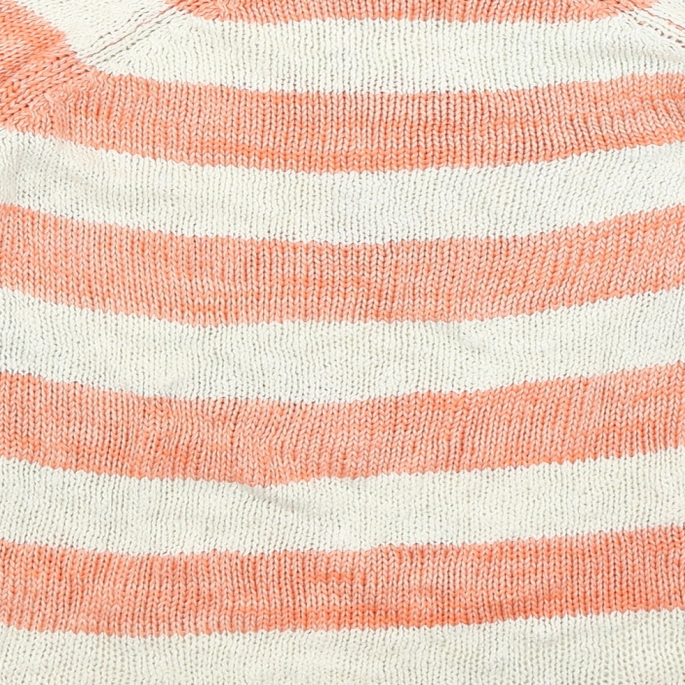 F&F Womens Orange Striped  Pullover Jumper Size 12
