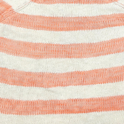 F&F Womens Orange Striped  Pullover Jumper Size 12