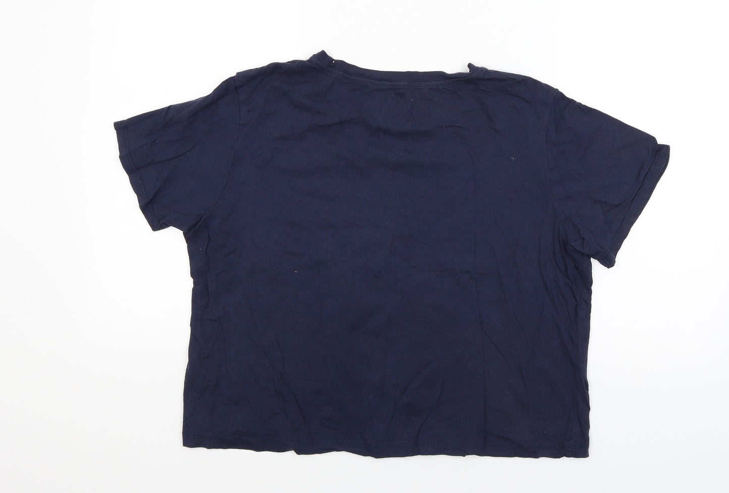 Primark Womens Blue   Cropped T-Shirt Size L  - Perfection