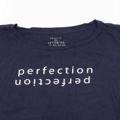 Primark Womens Blue   Cropped T-Shirt Size L  - Perfection