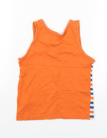 F&F Boys Orange Striped  Basic Tank Size 3-4 Years