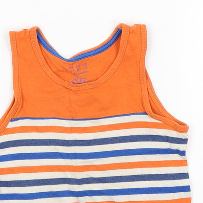 F&F Boys Orange Striped  Basic Tank Size 3-4 Years